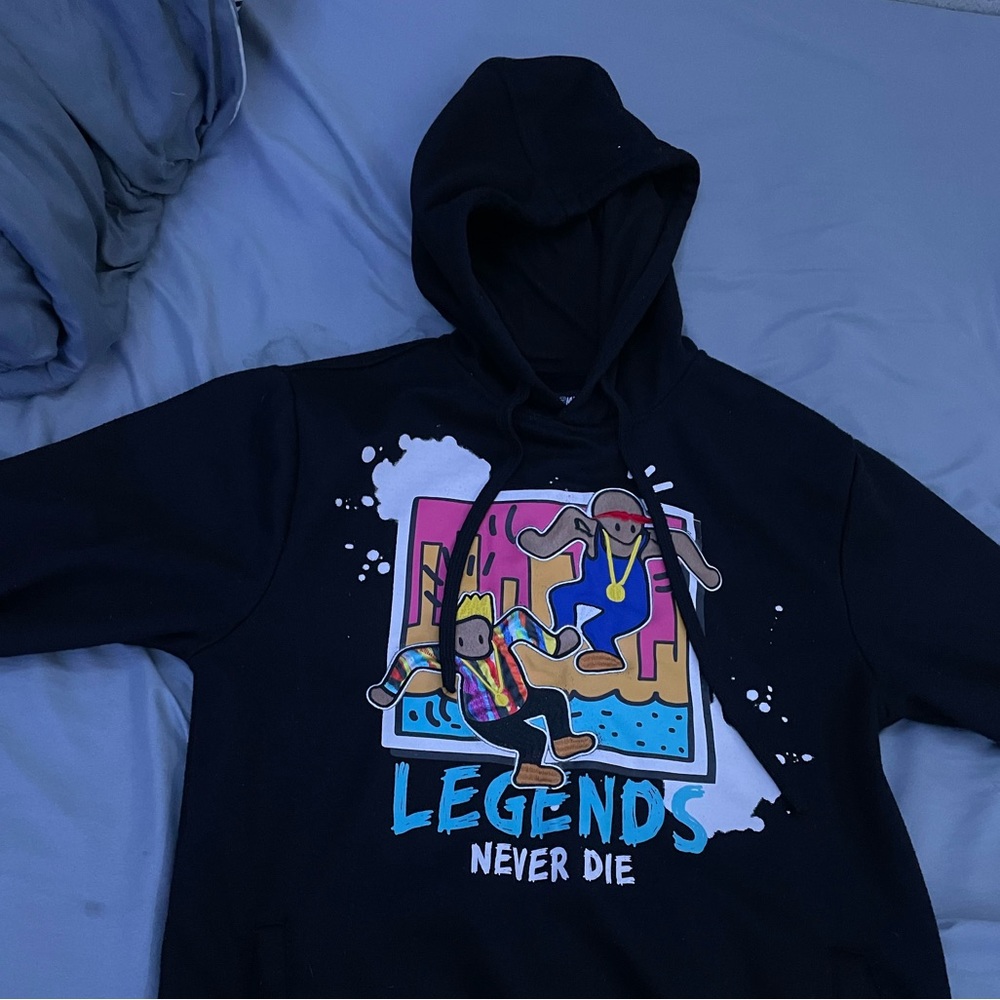 Legends Never Die Rebel Minds Black Hoodie Size Small